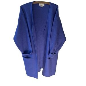 Vtg Tally Ho 100% Wool Women 1X Purple Long Sweater Classic Cozy